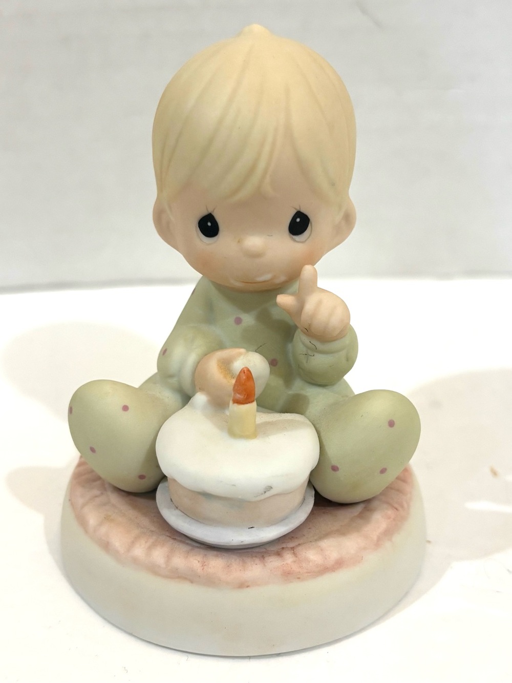 VINTAGE PRECIOUS MOMENTS “Baby’s First Birthday” Porcelain Figurine
